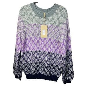 Soya Concepts Ombré SC-Vivith Crew Neck Pullover Sweater Women Size M